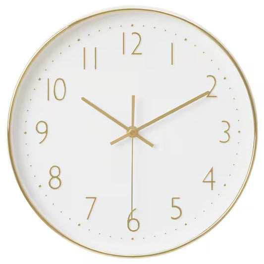 JÄNKIG Wall clock, gold-colour, 30 cm