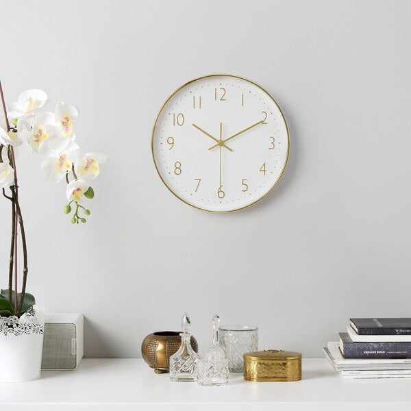 JÄNKIG Wall clock, gold-colour, 30 cm