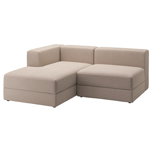 JÄTTEBO 2,5-seat mod sofa w chaise longue, left/Samsala grey-beige