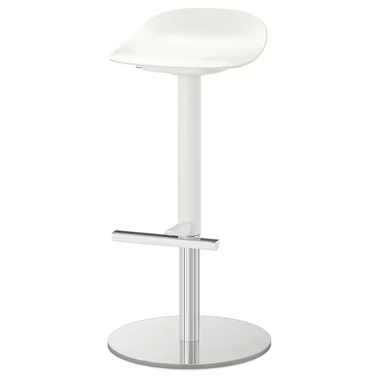 JANINGE Bar stool, white, 76 cm