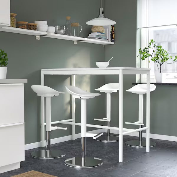 JANINGE Bar stool, white, 76 cm