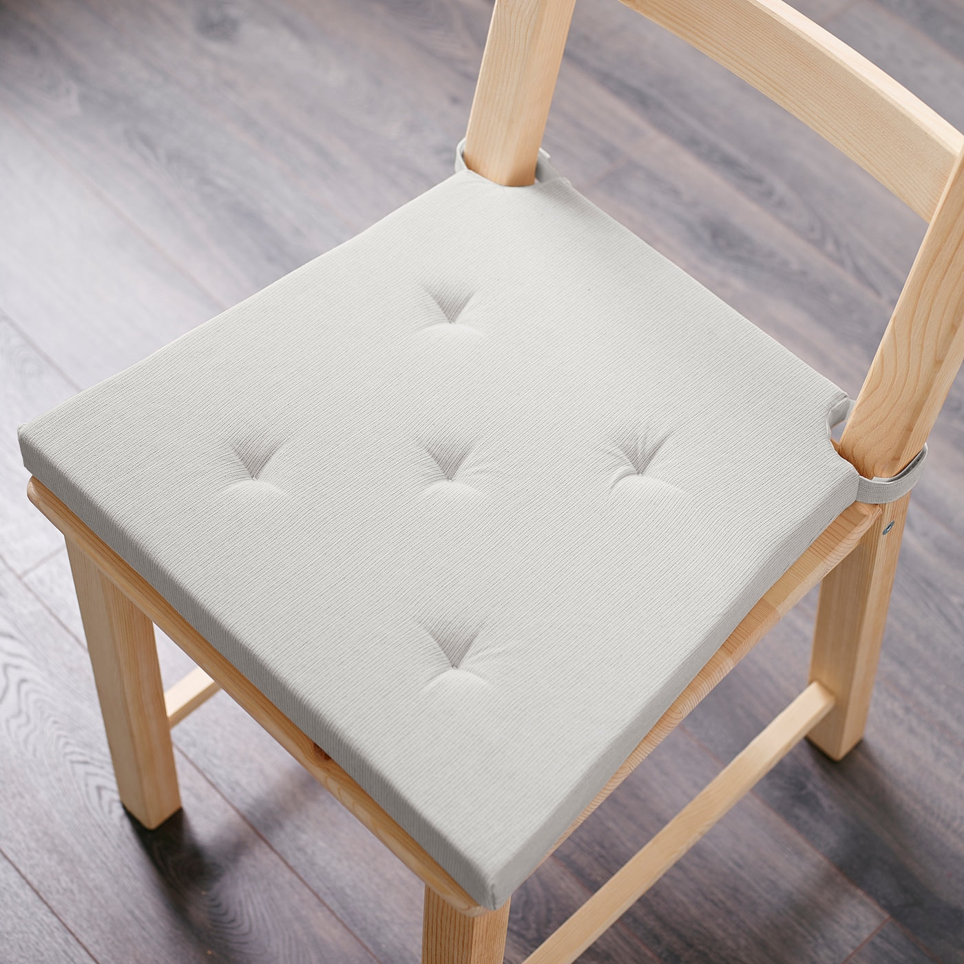 JUSTINA Chair pad, grey, 42/35x40x4 cm