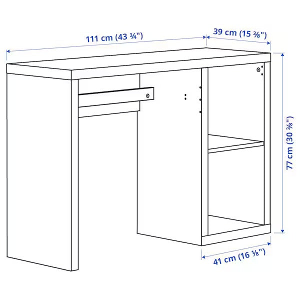 New KALLAX Desk, white, 111x39 cm