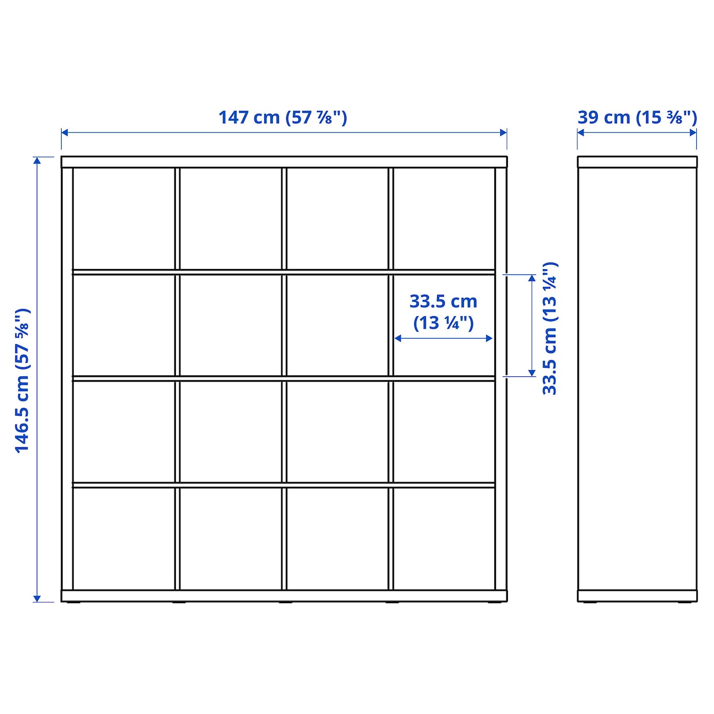 KALLAX Shelving unit, white, 147x147 cm