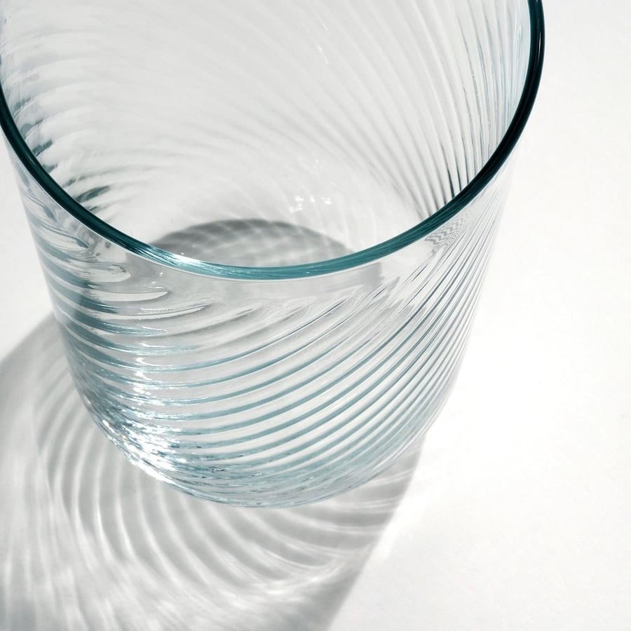 KLIPPLAX Glass, striped pink, 25 cl