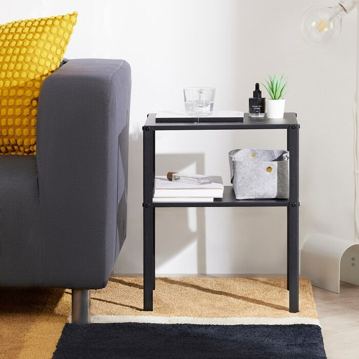 KNARREVIK Bedside table, black, 42x34 cm