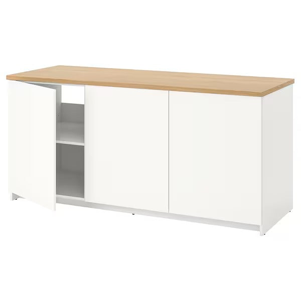 KNOXHULT Base cabinet with doors, white, 180x85 cm