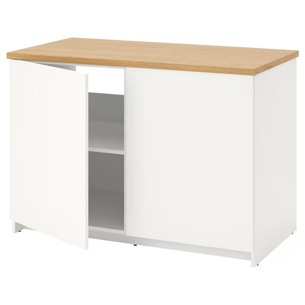 KNOXHULT Base cabinet with doors, white, 120x85 cm