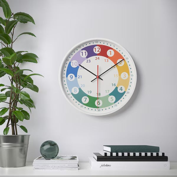 KORVTRÄD Wall clock, multicolour, 28 cm