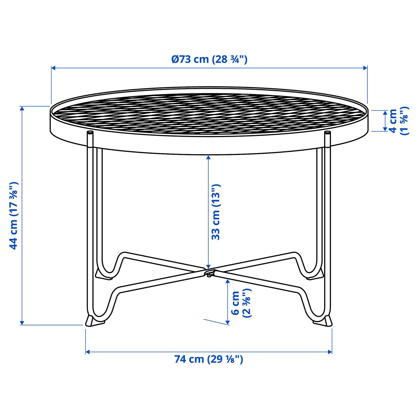 KROKHOLMEN Coffee table, outdoor, beige, 73 cm