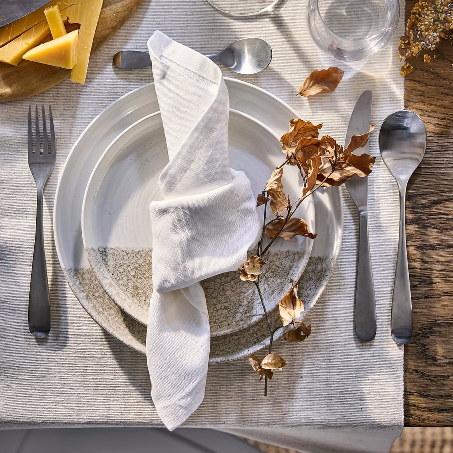 KRUSTISTEL Side plate, patterned/light beige, 20 cm