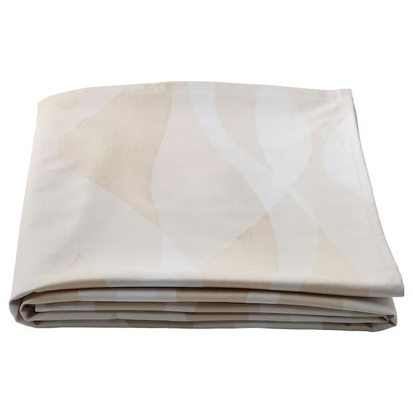 New KRUSTISTEL Tablecloth, patterned/white light beige, 145x240 cm