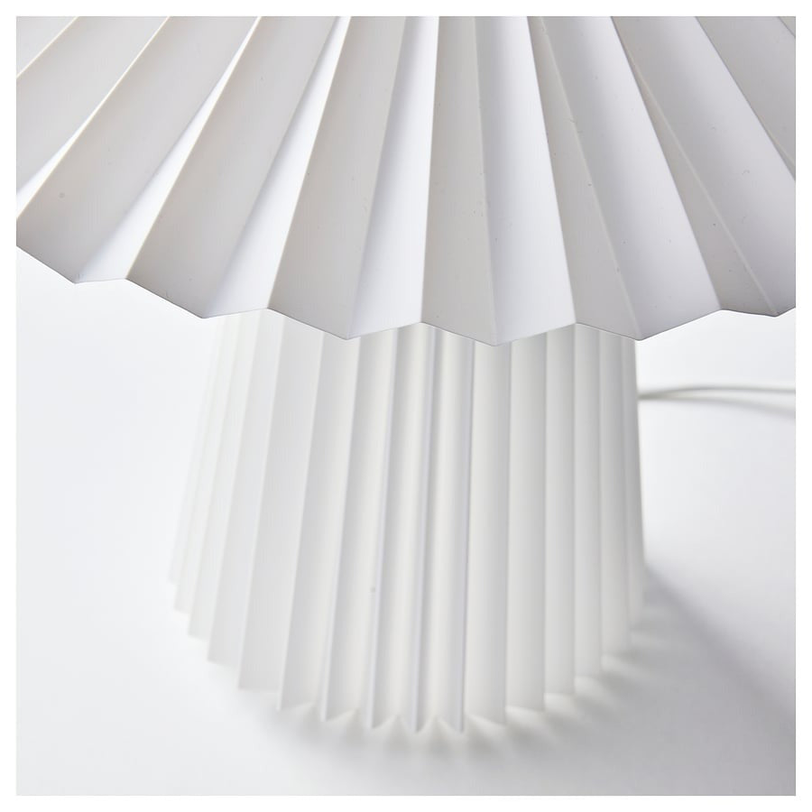 KUDDLAVA Table lamp, pleated white, 28 cm