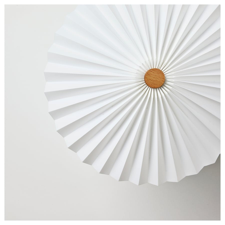 KUDDLAVA Table lamp, pleated white, 28 cm