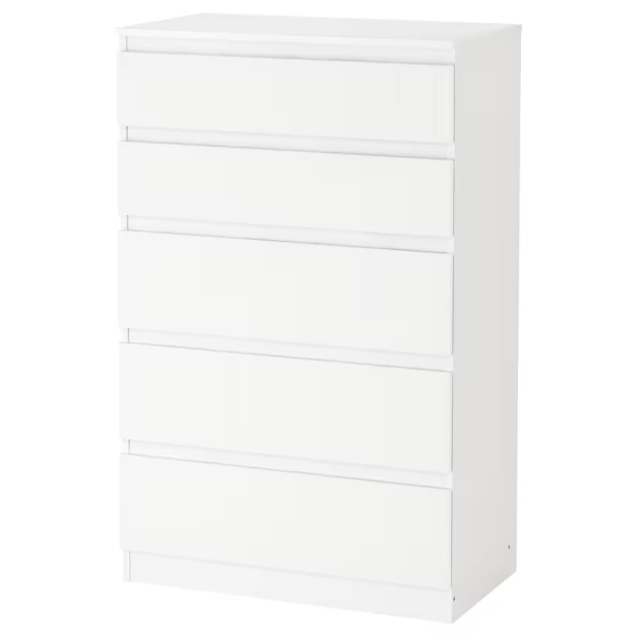 KULLEN Chest of 5 drawers, white, 70x112 cm