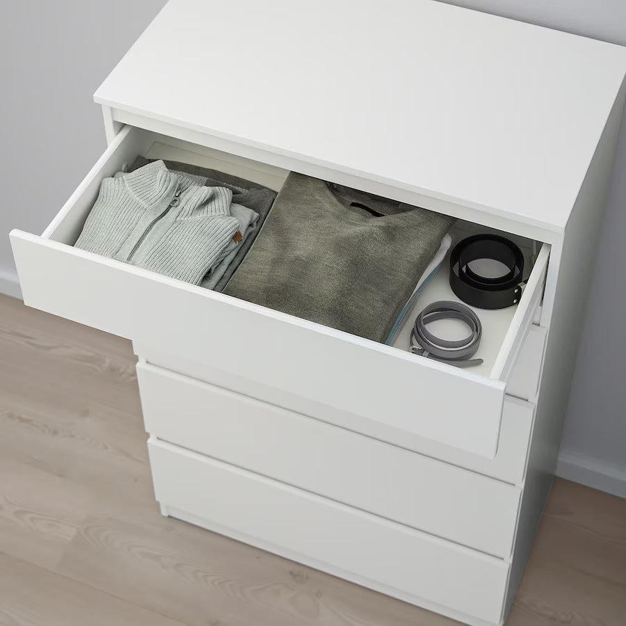 KULLEN Chest of 5 drawers, white, 70x112 cm