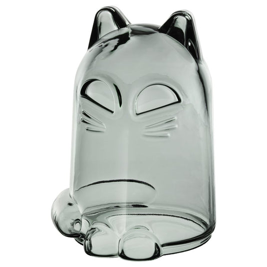 KUSTFYR Decoration, cat dark grey, 12 cm