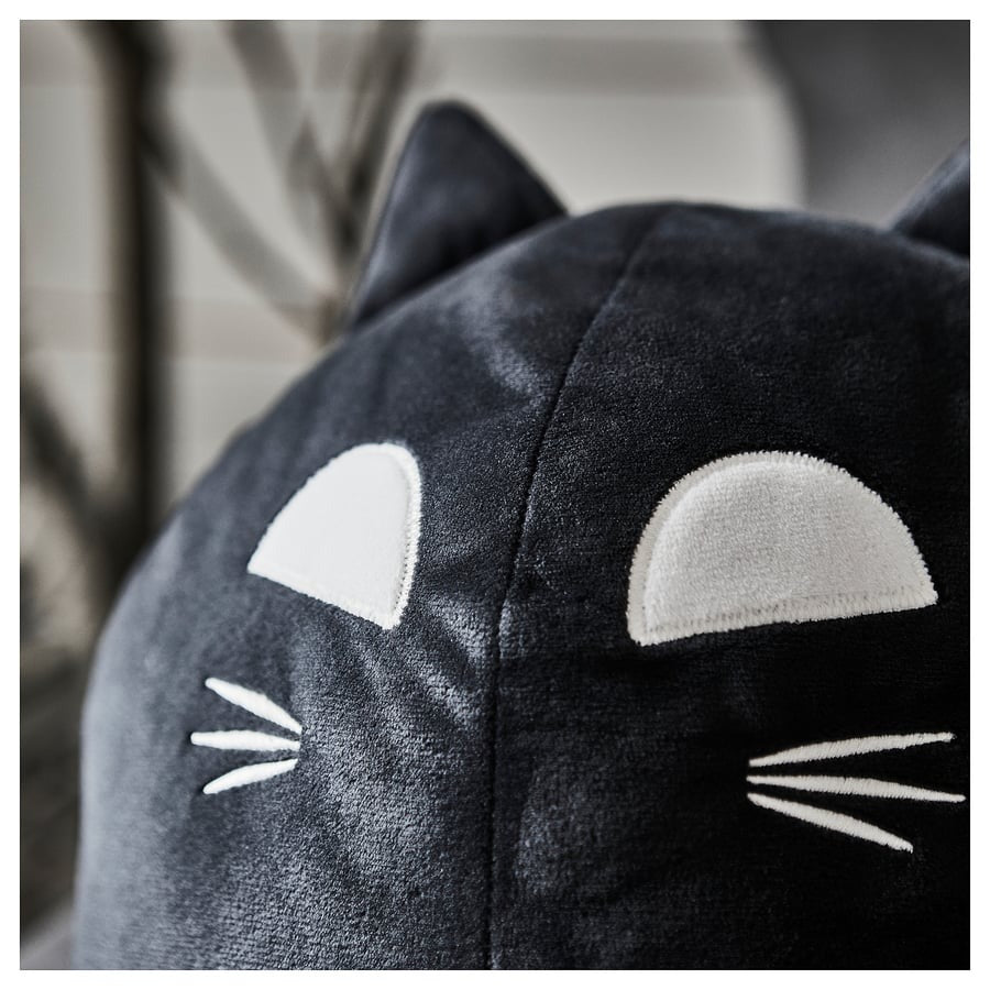KUSTFYR Soft toy, cat black, 44 cm