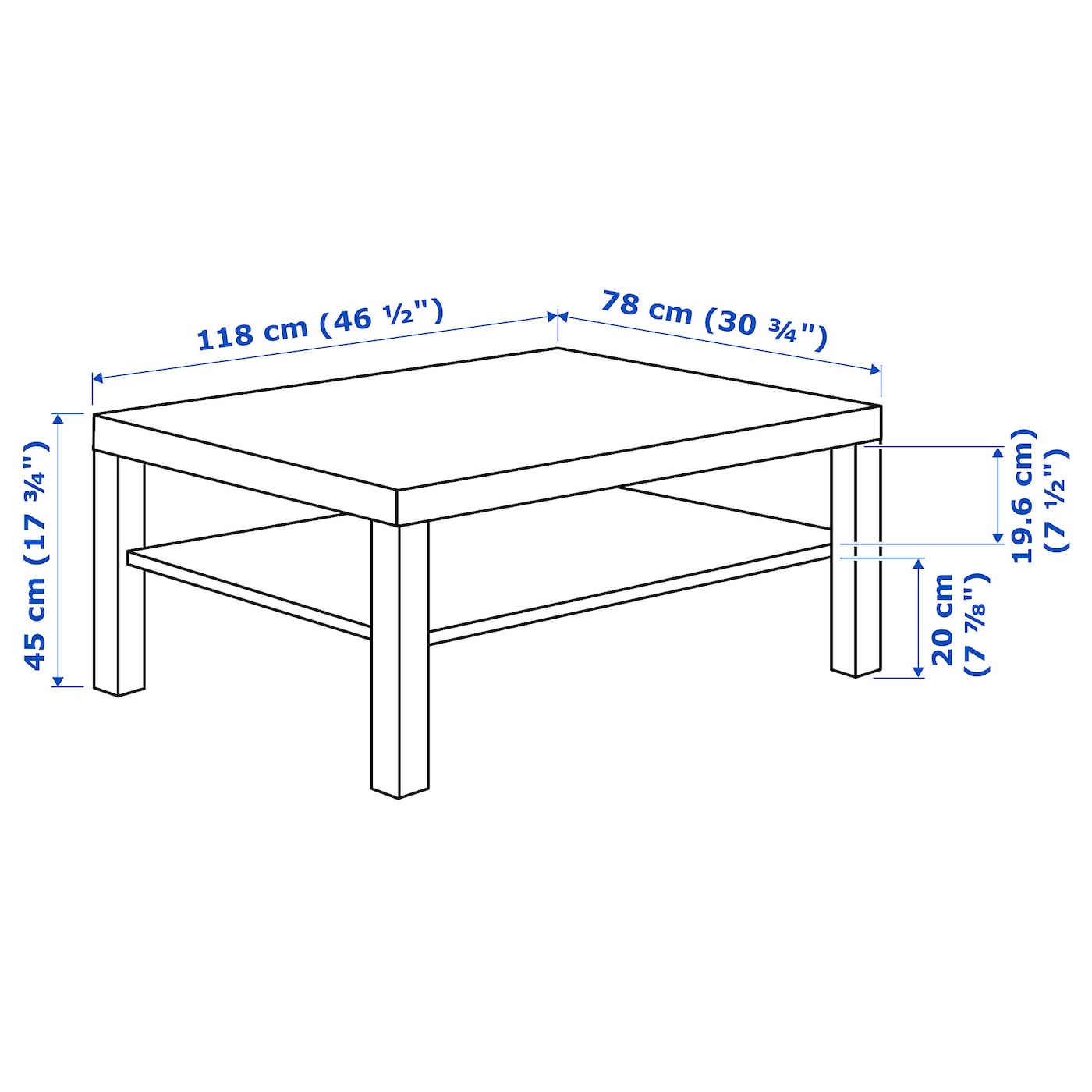 LACK Coffee table, white, 118x78 cm