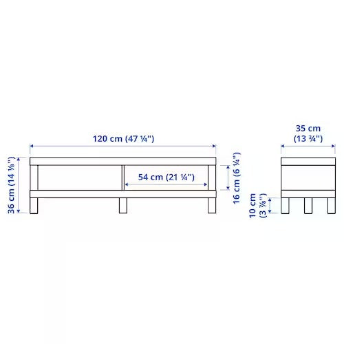 LACK TV bench, black-brown, 120x35x36 cm