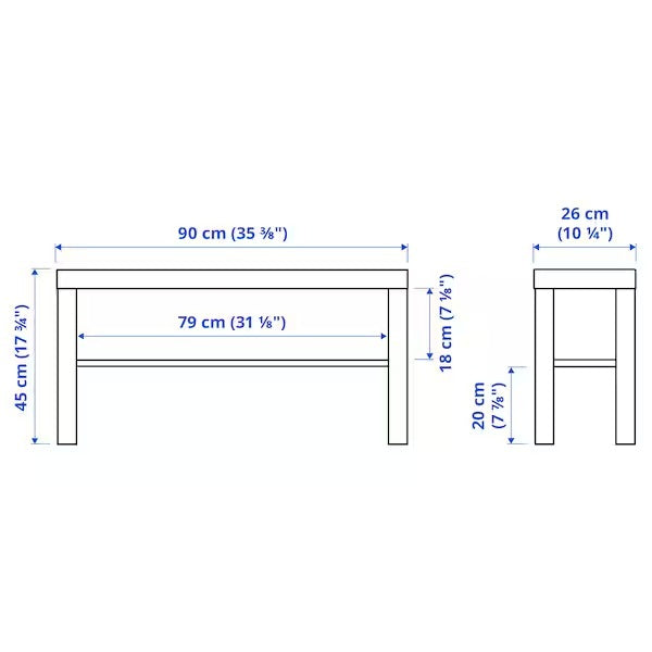 LACK TV bench, black, 90x26x45 cm