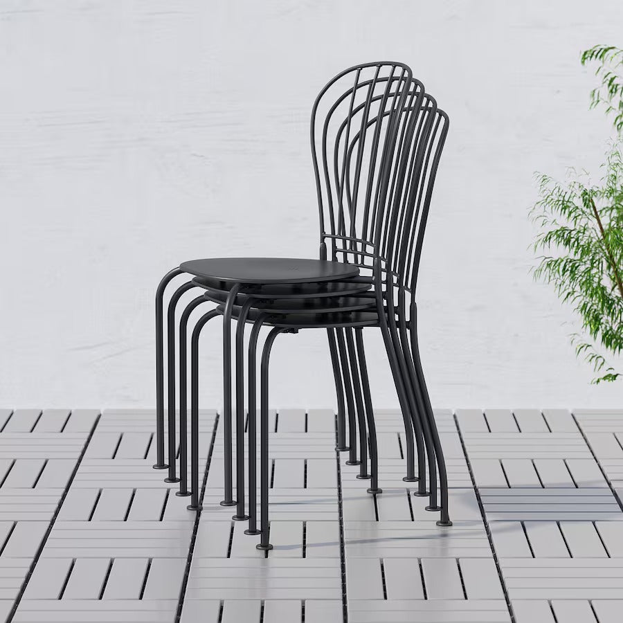 LÄCKÖ Table+2 chairs, outdoor, grey