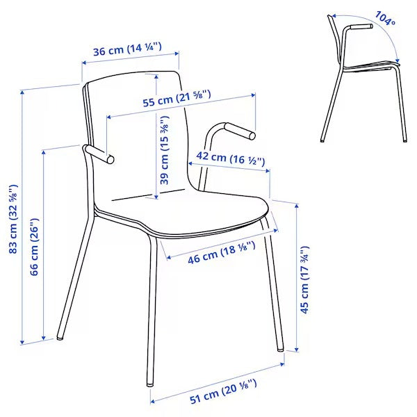 LÄKTARE Conference chair, birch veneer/white