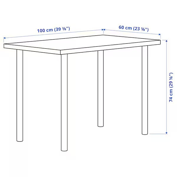 LINNMON / ADILS Table, white, 100x60 cm