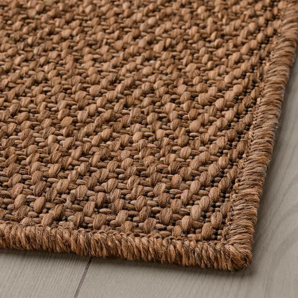 LYDERSHOLM Rug flatwoven, in/outdoor, medium brown, 200x300 cm