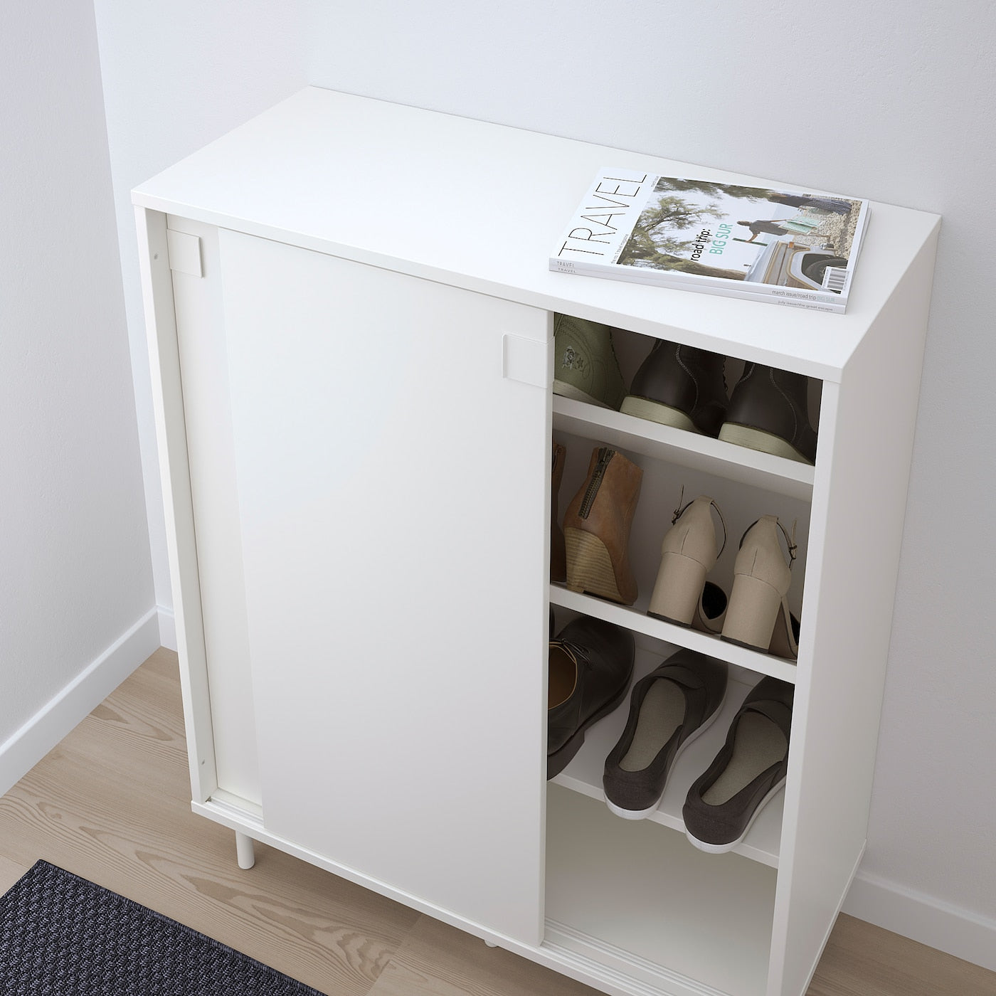 MACKAPÄR Shoe cabinet/storage, white, 80x35x102 cm