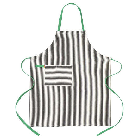 MÄVINN Apron, black white/stripe, 92x90 cm