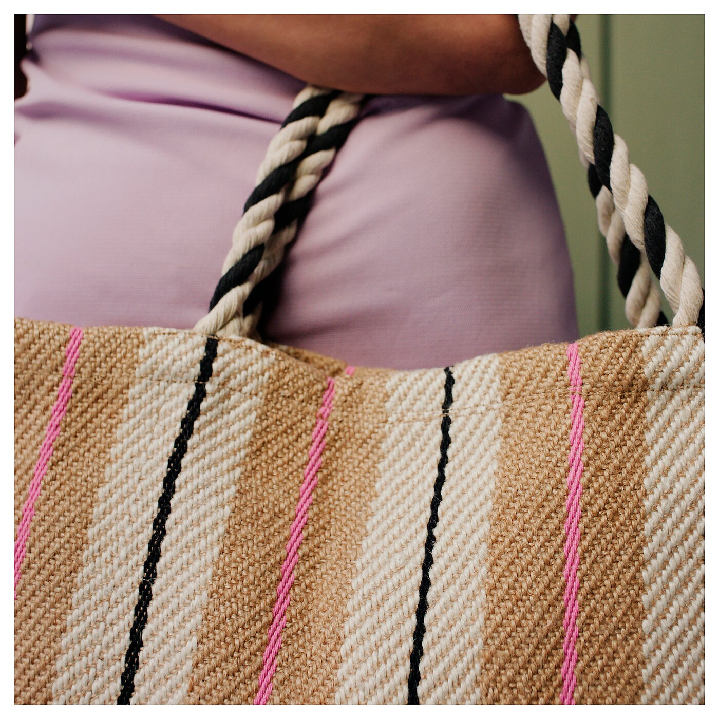 MÄVINN Bag, handmade/striped natural