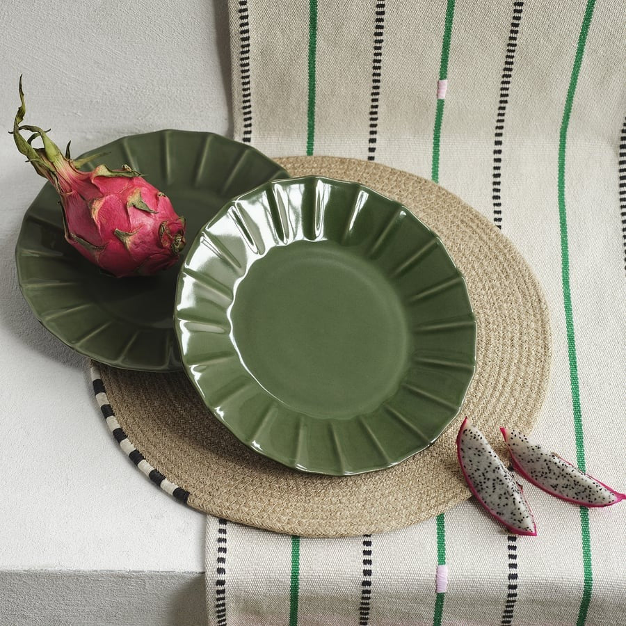 MÄVINN Plate, green, 24 cm