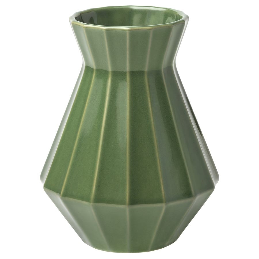 MÄVINN Vase, green, 19 cm