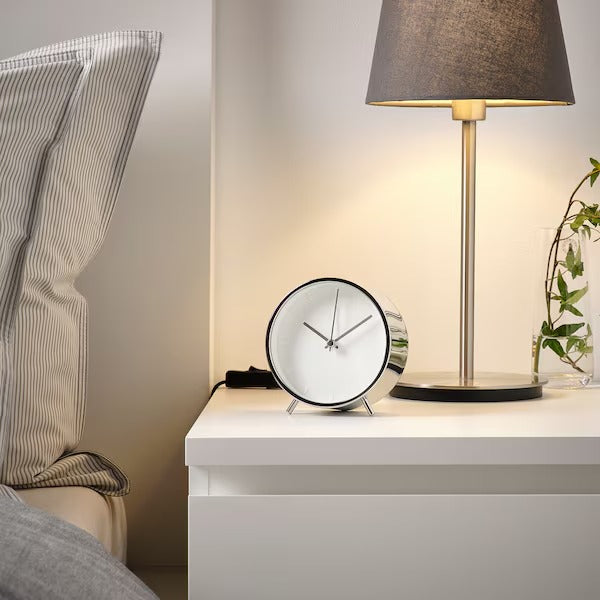 MALLHOPPA Alarm clock, silver-colour, 11 cm