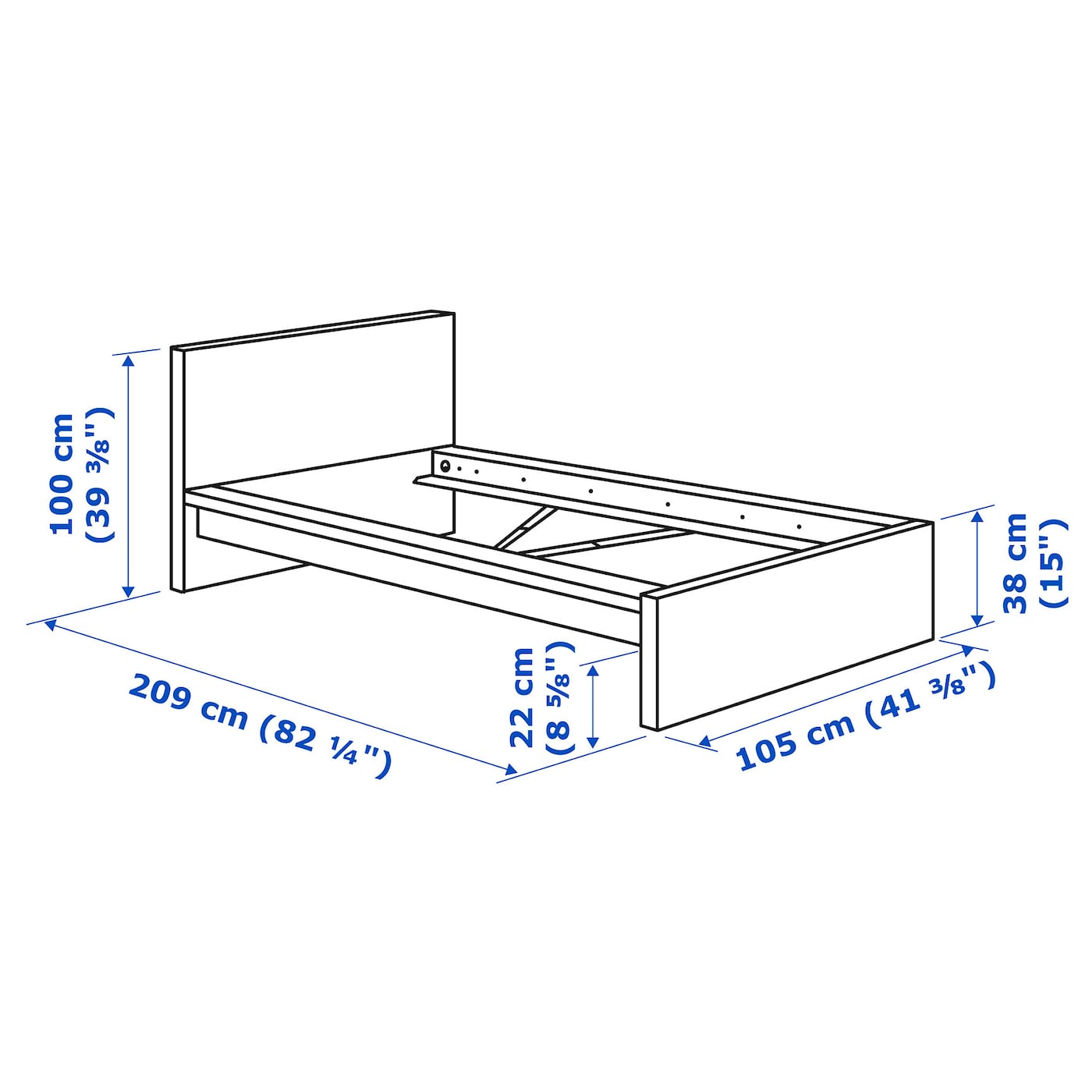 MALM Bed frame with mattress, white/Åbygda firm, 90x200 cm