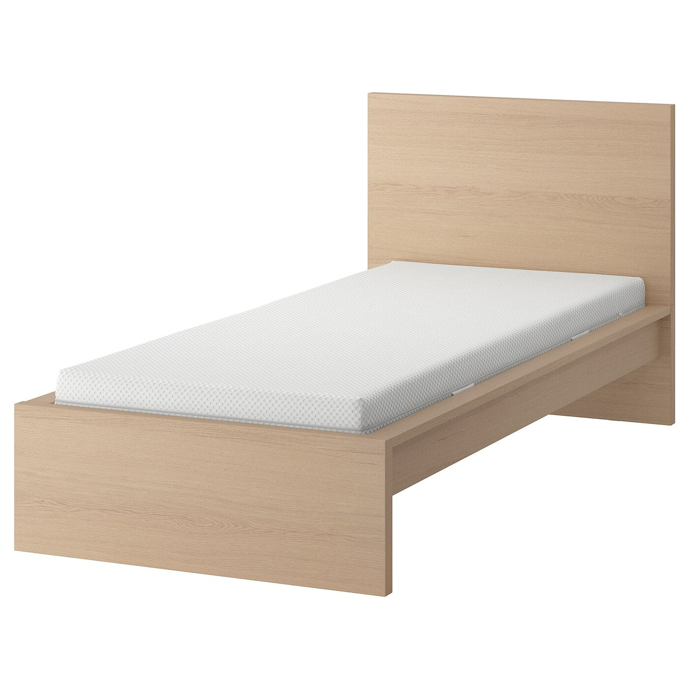 MALM Bed frame with mattress, white/Åbygda firm, 90x200 cm