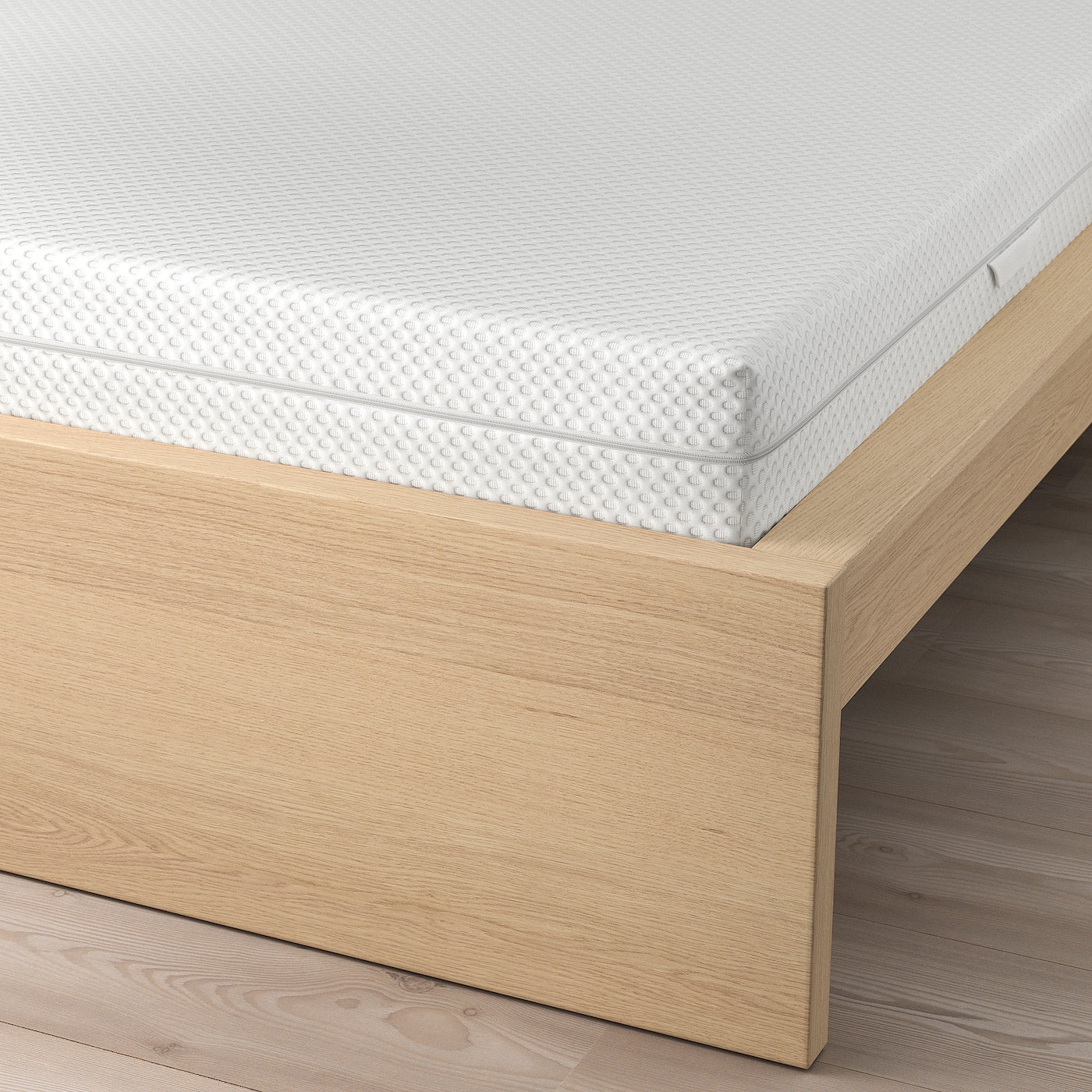 MALM Bed frame with mattress, white/Åbygda firm, 90x200 cm