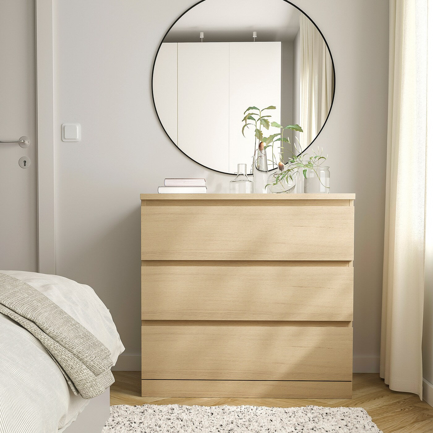 MALM Chest of 3 drawers, white, 80x78 cm