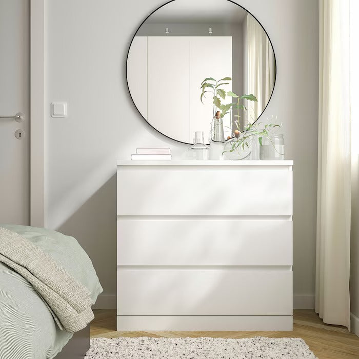 ikea white dresser malm MALM Chest of 3 drawers, white, 80x78 cm – Simple Lifestyle Myanmar