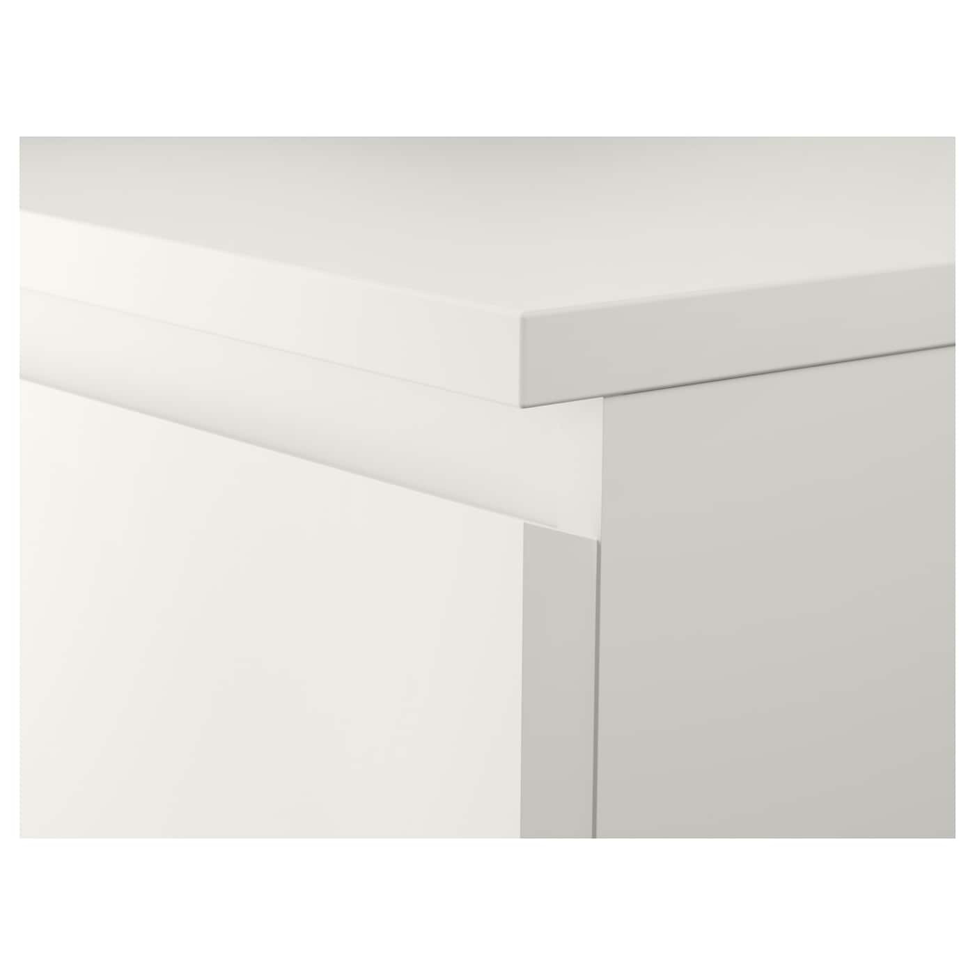 MALM Chest of 6 drawers, white/mirror glass, 40x123 cm