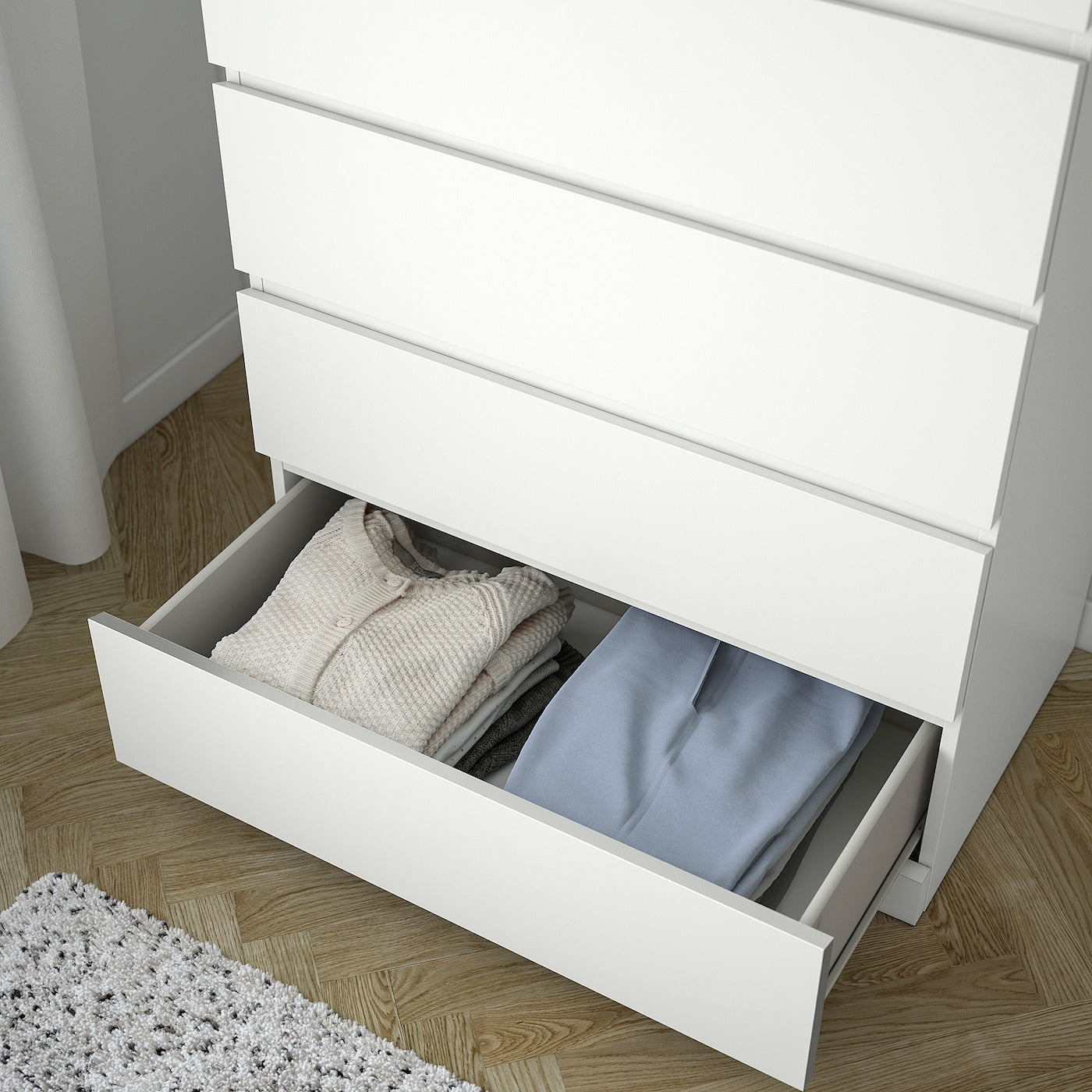 MALM Chest of 6 drawers, white, 80x123 cm