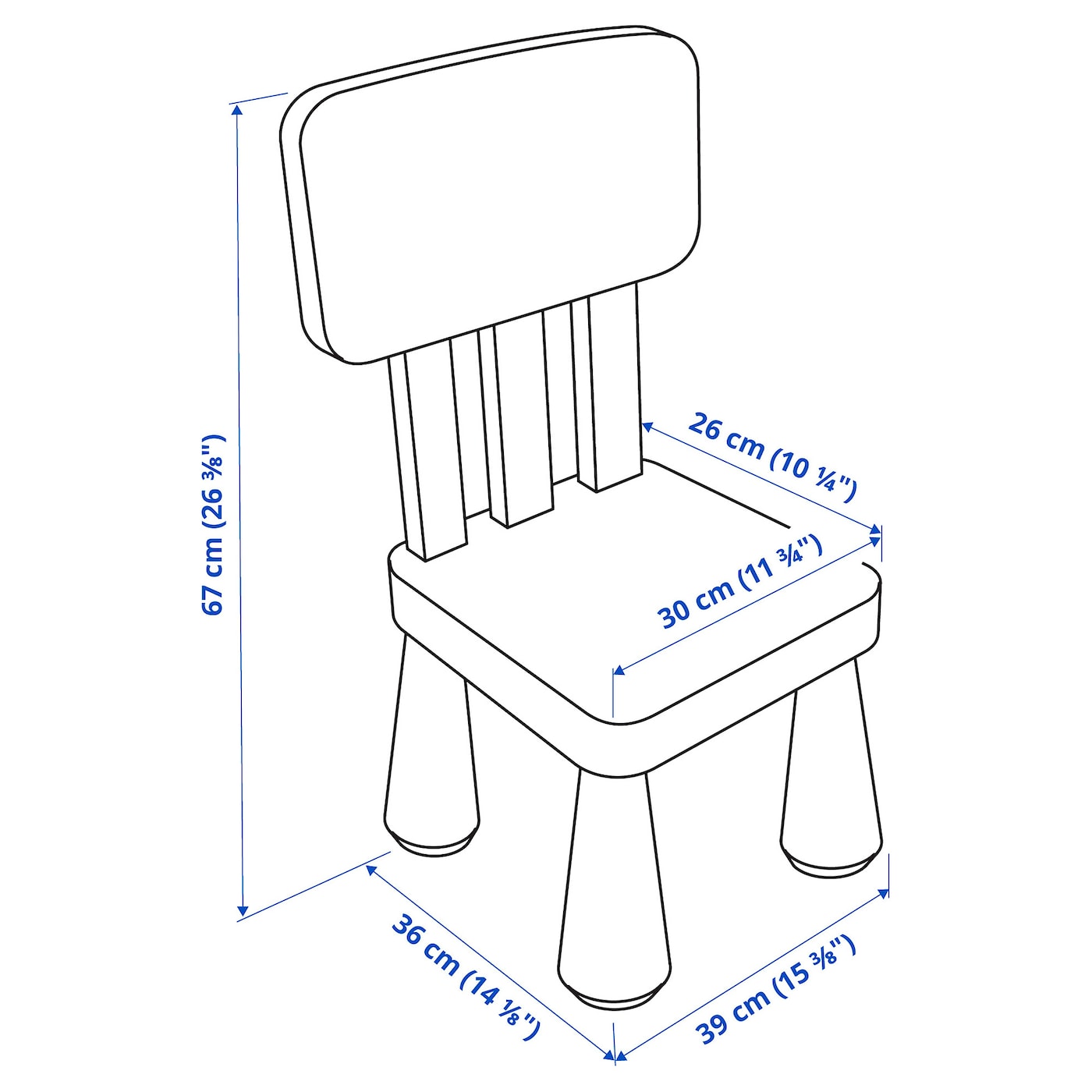 MAMMUT Children's chair, in/outdoor/white