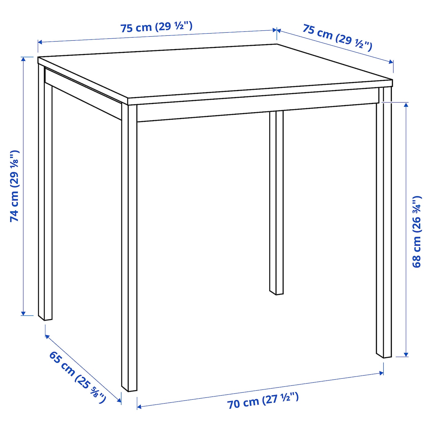 MELLTORP Table, white, 125x75 cm