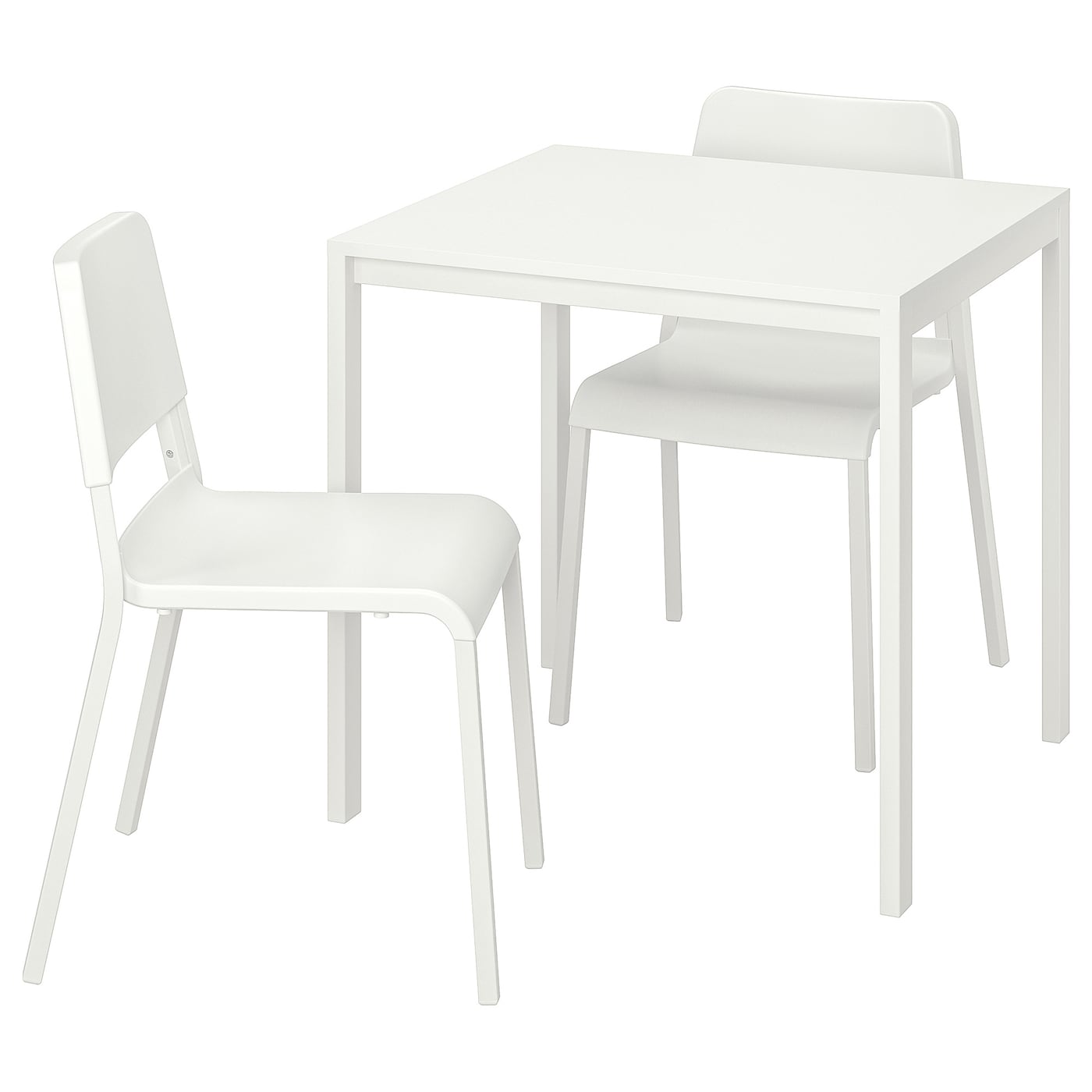 MELLTORP / TEODORES Table and 2 chairs, white/white, 75x75 cm