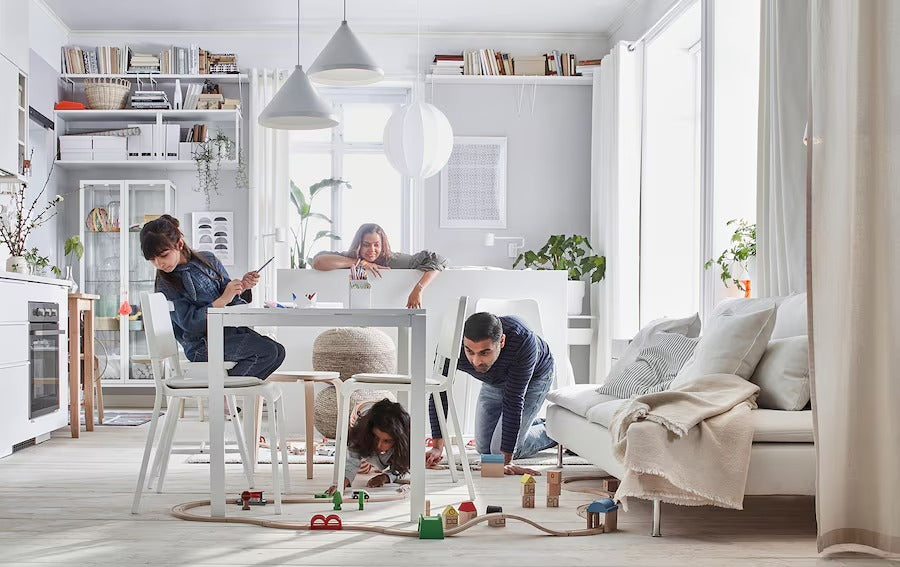 MELLTORP / TEODORES Table and 4 chairs, white/white, 125x75 cm