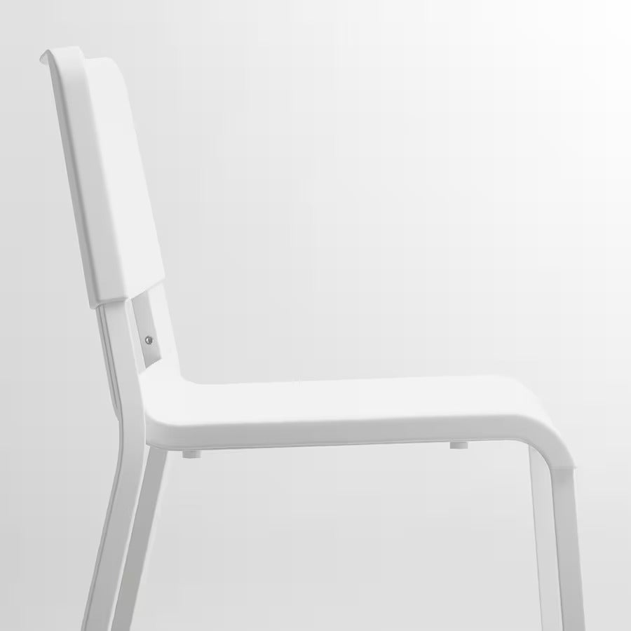 MELLTORP / TEODORES Table and 4 chairs, white/white, 125x75 cm