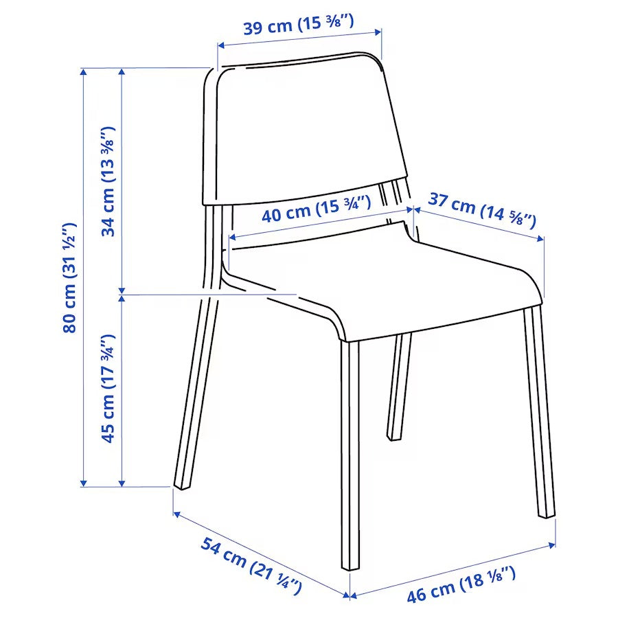 MELLTORP / TEODORES Table and 4 chairs, white/white, 125x75 cm