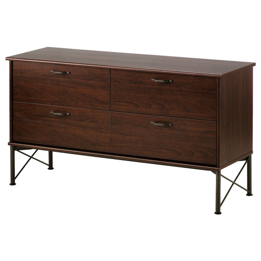 MUSKEN Chest of 4 drawers, brown, 118x65 cm