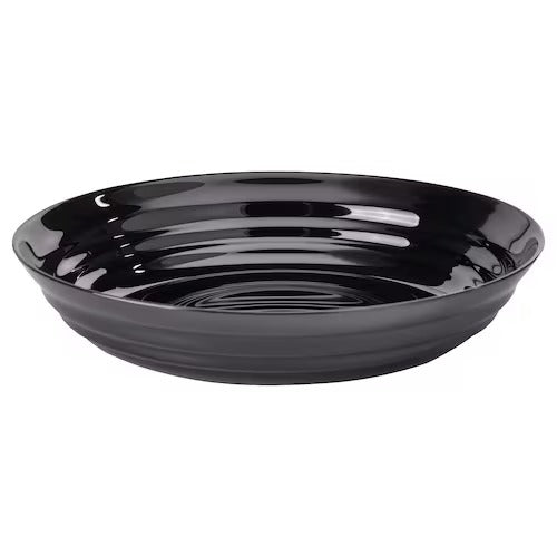 NÄTBARB Deep plate, black, 19 cm